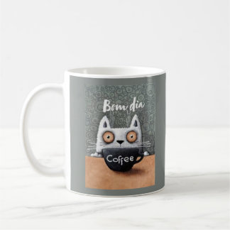 caneca gato bom dia coffee mug