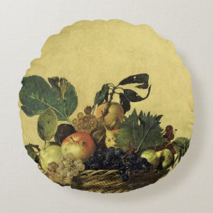 Canestra di frutta (Basket of Fruit) Caravaggio Round Pillow