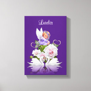 Canevas étirés Angle d'impression Blanc Cygnes v