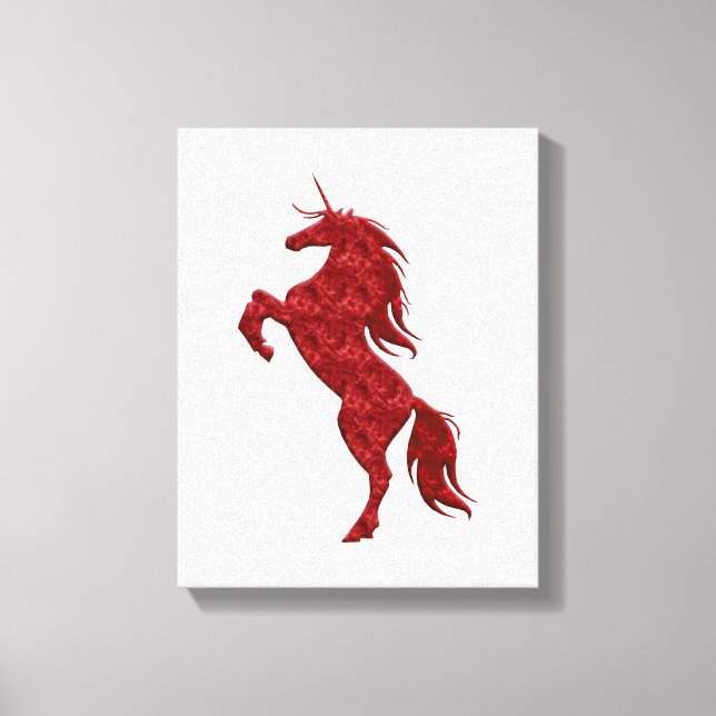 Canevas Unicorn d'élevage magique rouge Imprimer (Recto)
