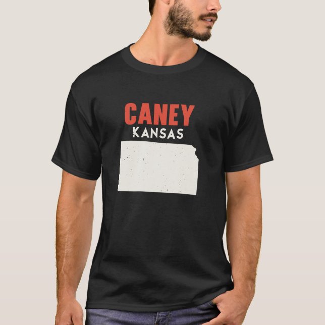 Caney Kansas USA State America Travel Kansan  T-Shirt (Front)
