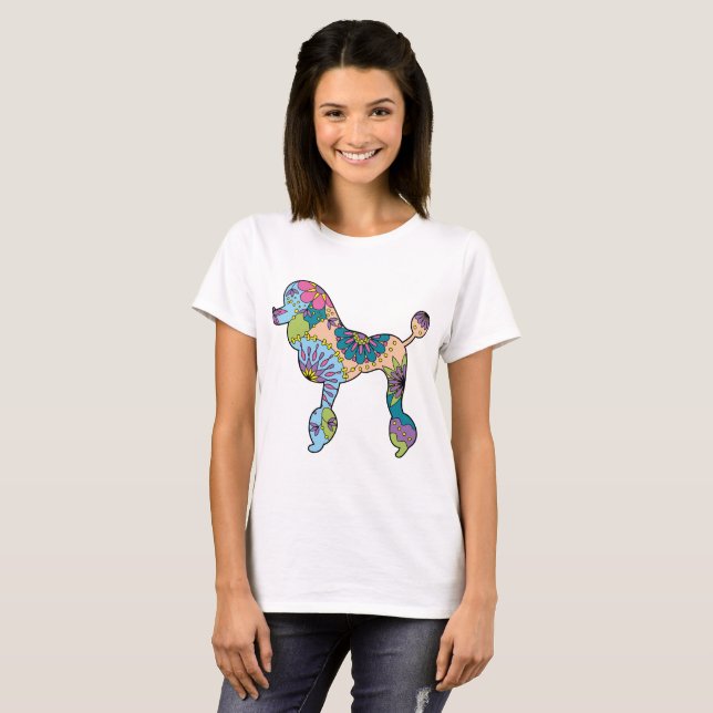Caniche de base du T-shirt des femmes (Devant entier)