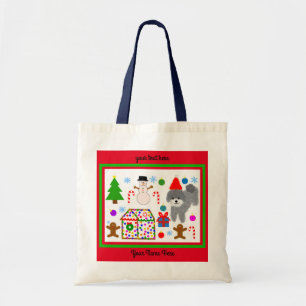 Caniche gris Noël #3-2 Sac fourre-tout