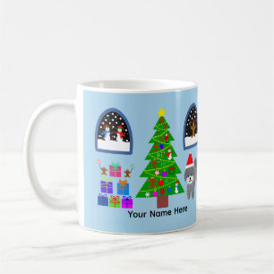 Caniche gris Noël #4 Mug