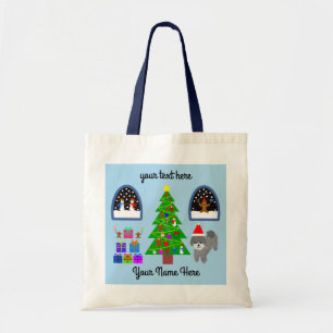Caniche gris Noël #4 Sac fourre-tout