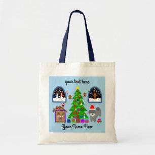 Caniche gris Noël #6 Sac fourre-tout