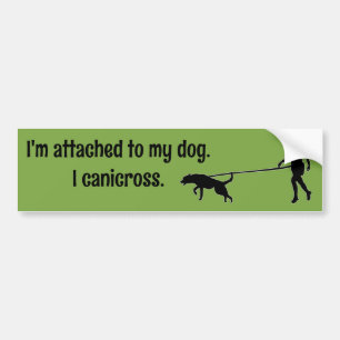Canicross - Attached to My Dog McNab Bumper Sticker