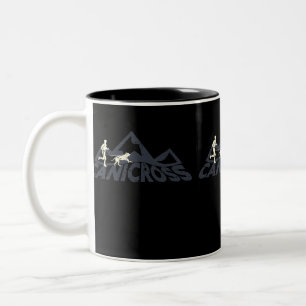 Canicross cross-country run with dog, dog sport Two-Tone coffee mug