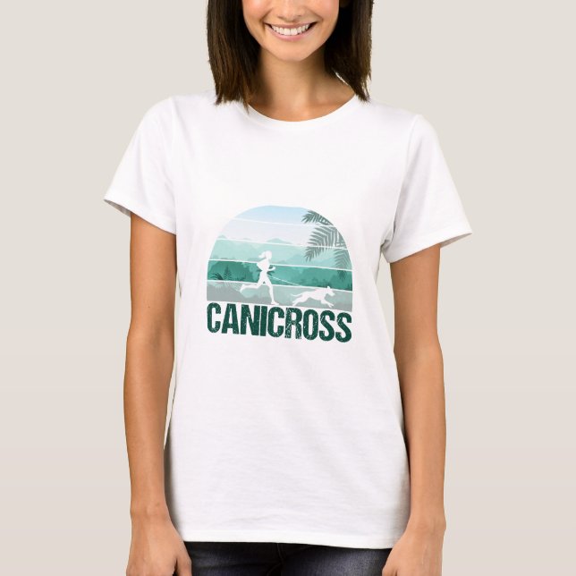 Canicross Dog Running, Running with dogs for women T-Shirt (Front)