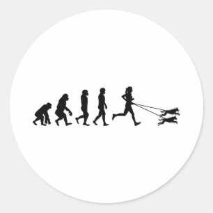 Canicross Trail Running Runner Dog Sport Evolution Classic Round Sticker