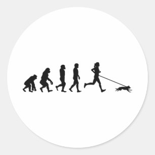 Canicross Trail Running Runner Dog Sport Evolution Classic Round Sticker