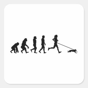Canicross Trail Running Runner Dog Sport Evolution Square Sticker