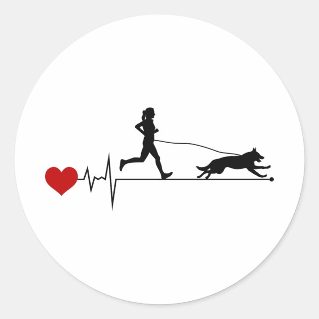 Canicross Trail Running Runner Dog Sport Outdoor Classic Round Sticker (Front)