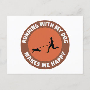 Canicross Trail Running Runner Dog Sport Outdoor Postcard
