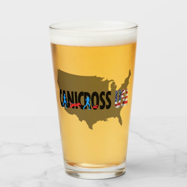 Canicross USA Map Pint Glass (Front Filled)
