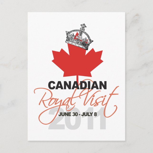 Canidian Royal Visit - William & Kate Wedding Postcard (Front)
