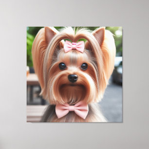 Canina: Yorkie with Rosa Canvas Print