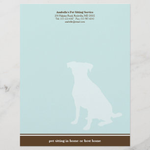 Canine blue brown posh pet sitting service custom letterhead