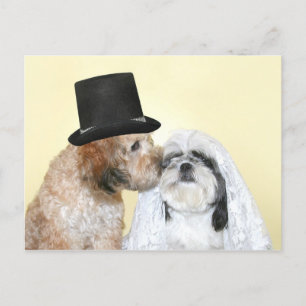 Canine Bride and Groom Postcard