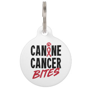 Canine Cancer Bites Dog Carcinoma Awareness Pet Tag