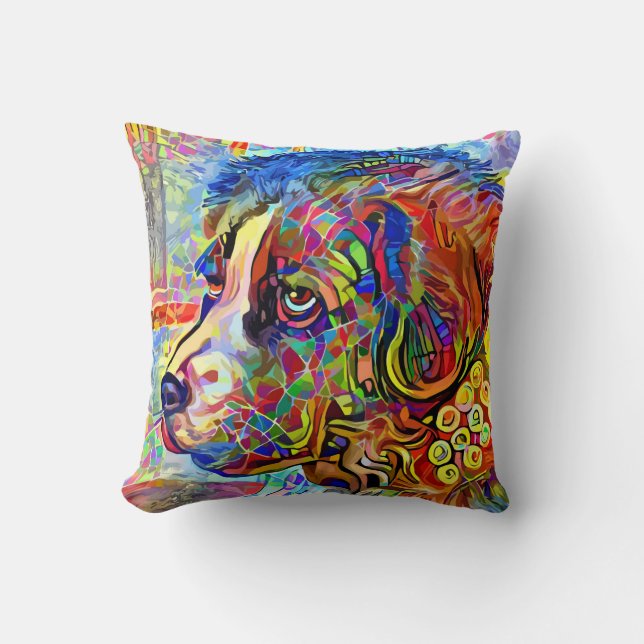 Canine Canvas Throw Pillow (Front)