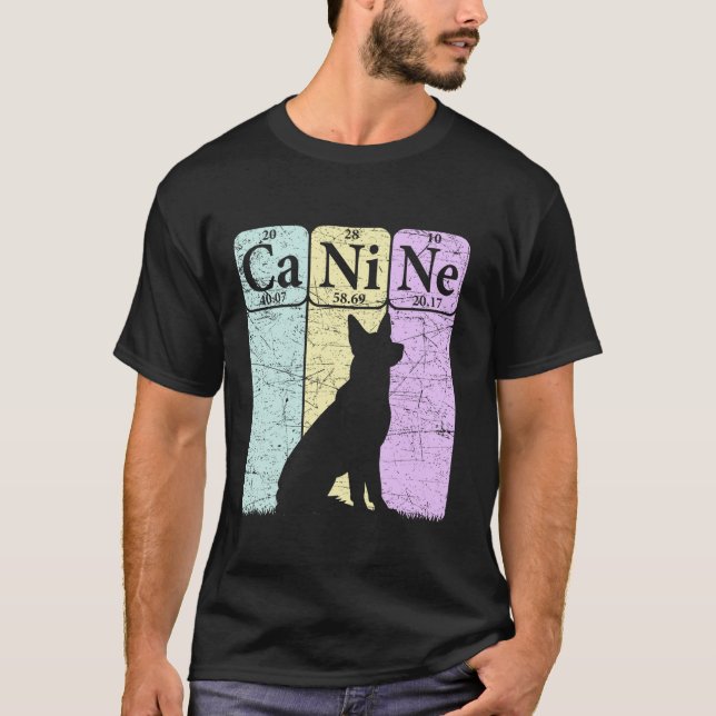 Canine Dog Periodic Table Elements Pastel Dog Love T-Shirt (Front)