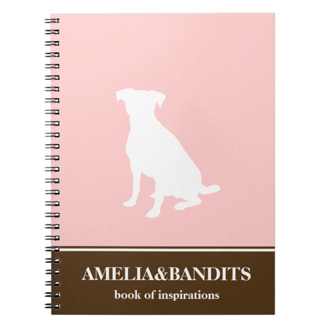 Canine dog pet silhouette pink inspiration journal (Front)