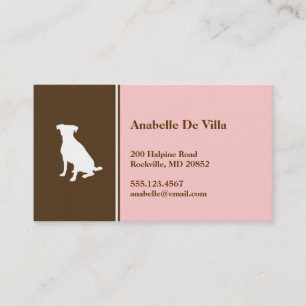 Canine dog pink brown pet personal calling card