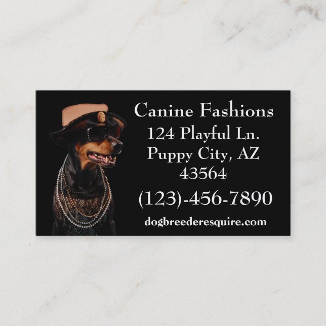 Canine Fashions Business Card (Front)