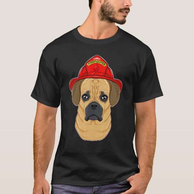 Canine Handler I Fireman Dog I Firefighter Puggle T-Shirt (Front)