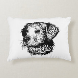 Canine Head Sketch Accent Pillow