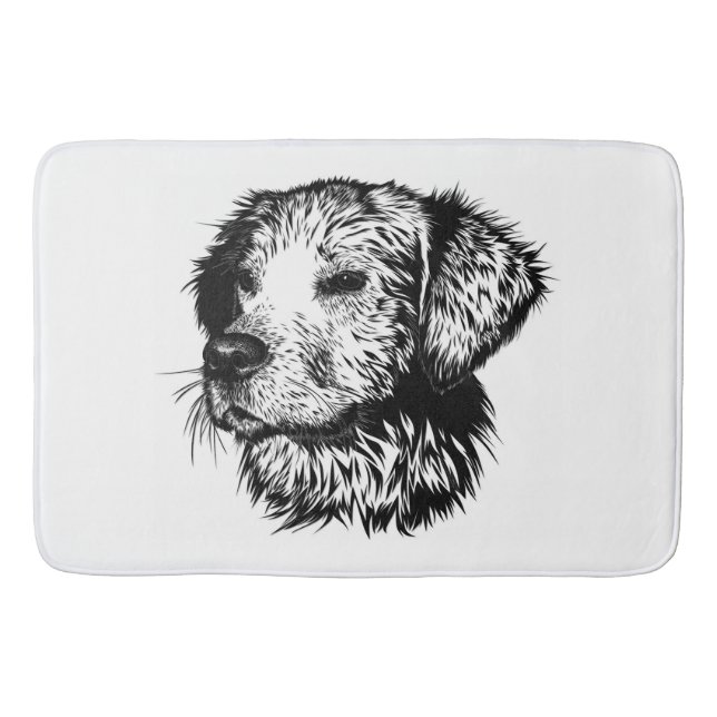 Canine Head Sketch  Bath Mat (Front)