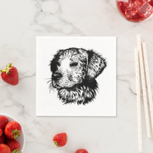 Canine Head Sketch  Napkin