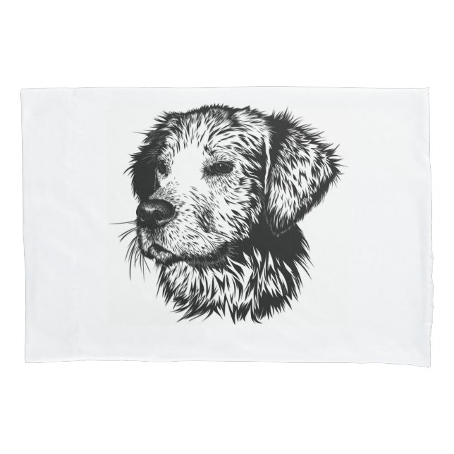 Canine Head Sketch  Pillowcase (Front)