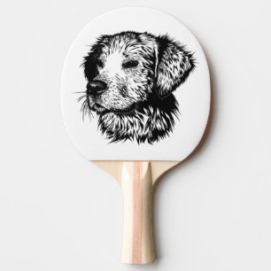 Canine Head Sketch  Ping Pong Paddle