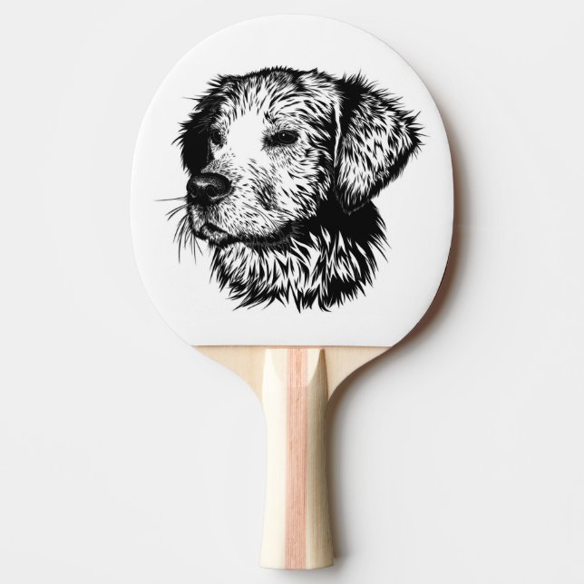 Canine Head Sketch  Ping Pong Paddle (Front)