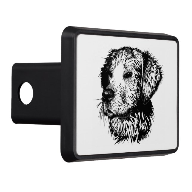 Canine Head Sketch  Trailer Hitch Cover (Right)