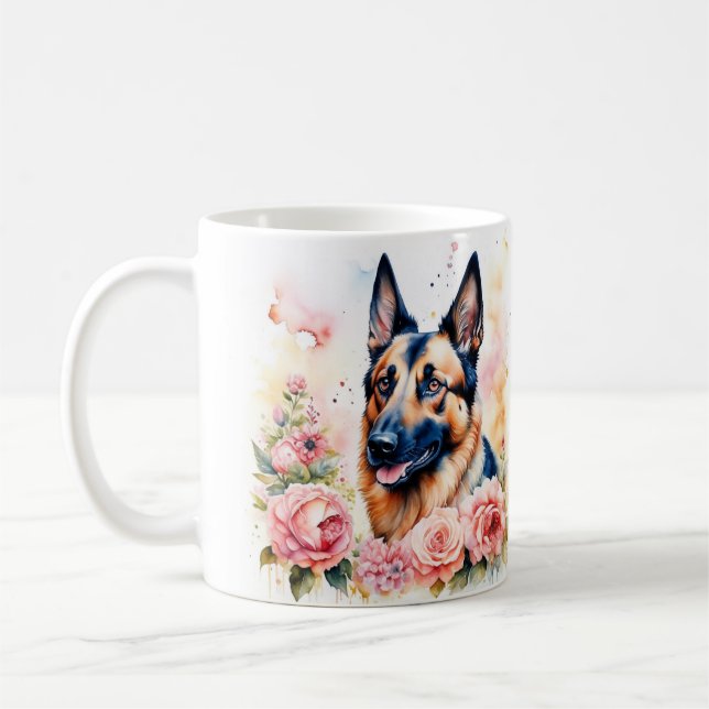 Canine love and motivation in a cup! coffee mug (Left)