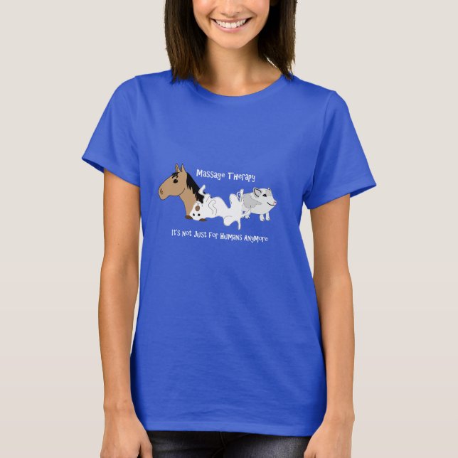 Canine Massage Therapy T-Shirt - White Font (Front)