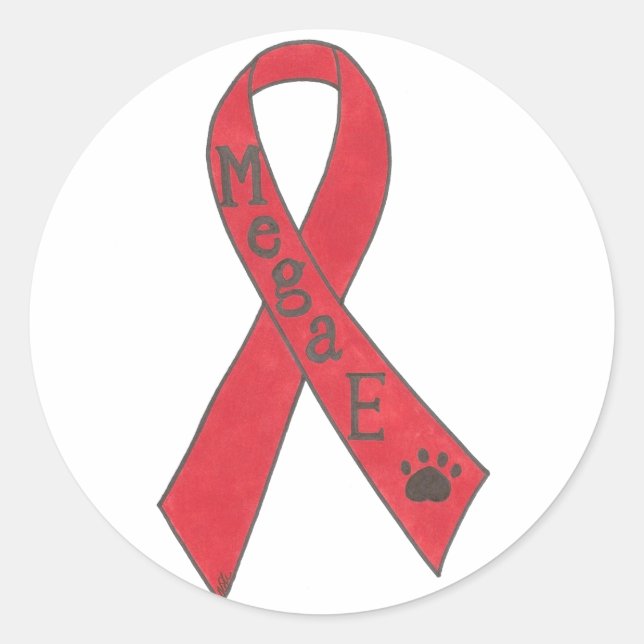 Canine Megaesophagus Support Ribbon Sticker (Front)