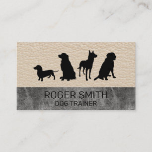 Canine Pack Dog Training Leather Marble Business Card