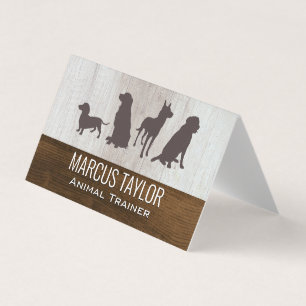 Canine Pack   Dog Training   Wood Grain Business Card