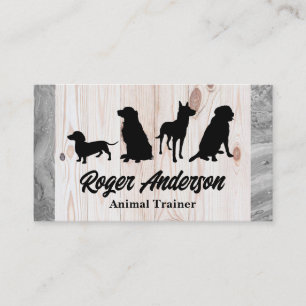 Canine Pack Dog Training Wood Marble Business Card