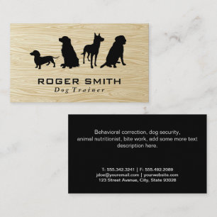 Canine Pack Dog Wood Grain Business Card