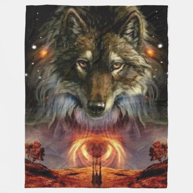 CANIS LUPIS (WOLF) FLEECE BLANKET (Front)