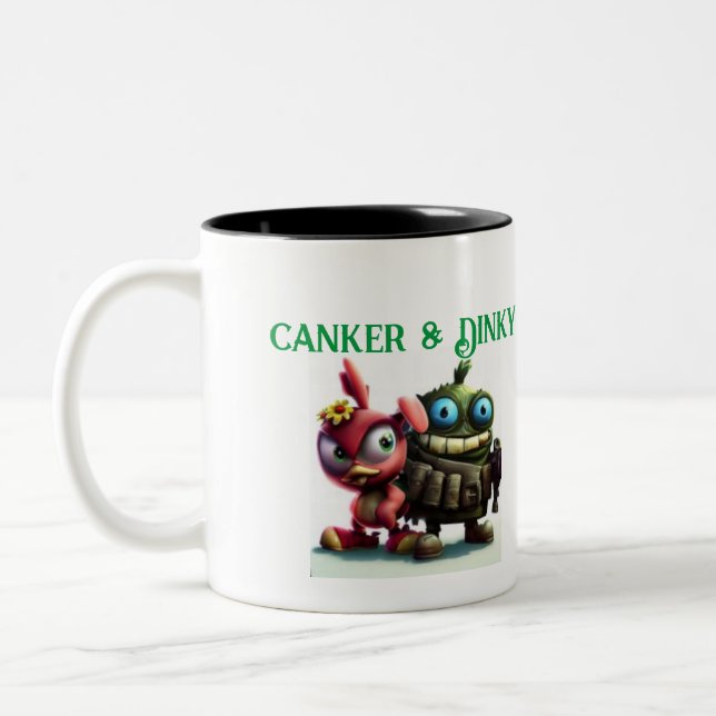 Canker & Dinky Classic Two-Tone Coffee Mug (Left)