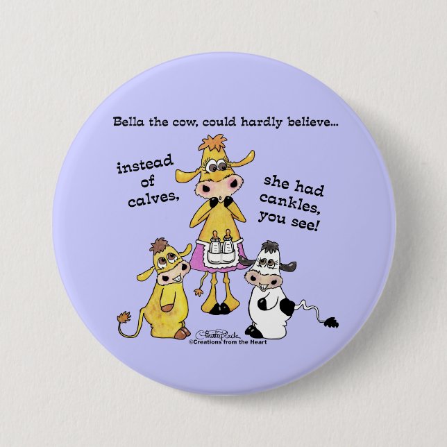 Cankles Not Calves 3 Inch Round Button (Front)