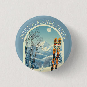 Canmore Alberta Canada ski area souvenir  1 Inch Round Button