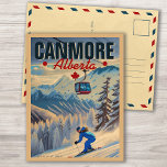 Canmore Alberta Mountains Canada 1950s Postcard<br><div class="desc">Canmore Alberta Mountains Canada 1950s Postcard. Canmore Alberta Vintage retro Travel designs. this Vintage Skiing design for hiking, camping or skiing . you can given it holiday's gift or birthday Vintage sunset vibe with pin trees and mountain. Display your love for the outdoors with this colourful design. Canmore- Canada. 1...</div>