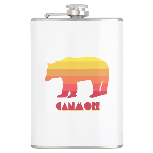 Canmore Alberta Rainbow Bear Hip Flask (Front)